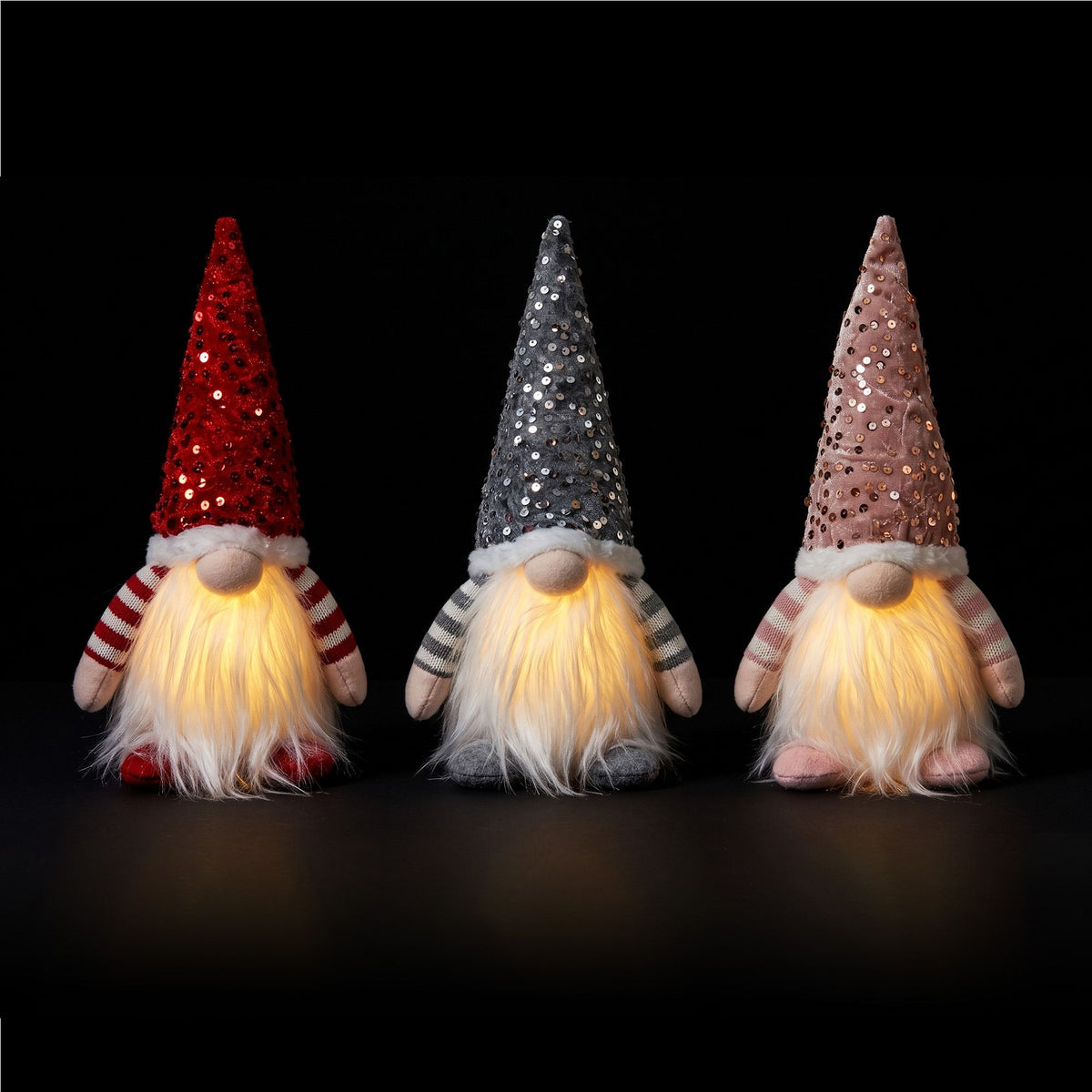 Jingle Jollys Christmas Gnomes Light Up Christmas Decorations Plush