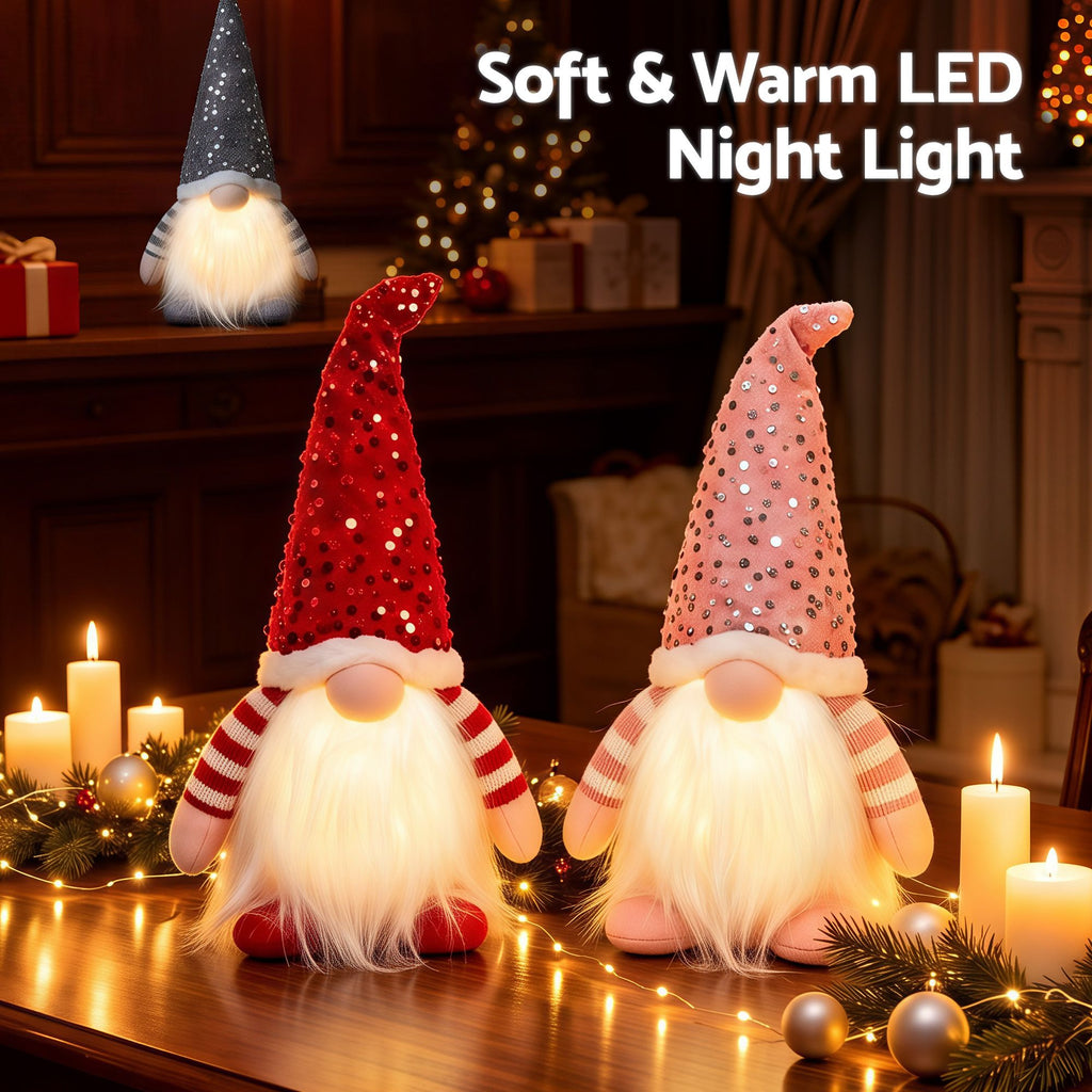 Jingle Jollys Christmas Gnomes Light Up Christmas Decorations Plush