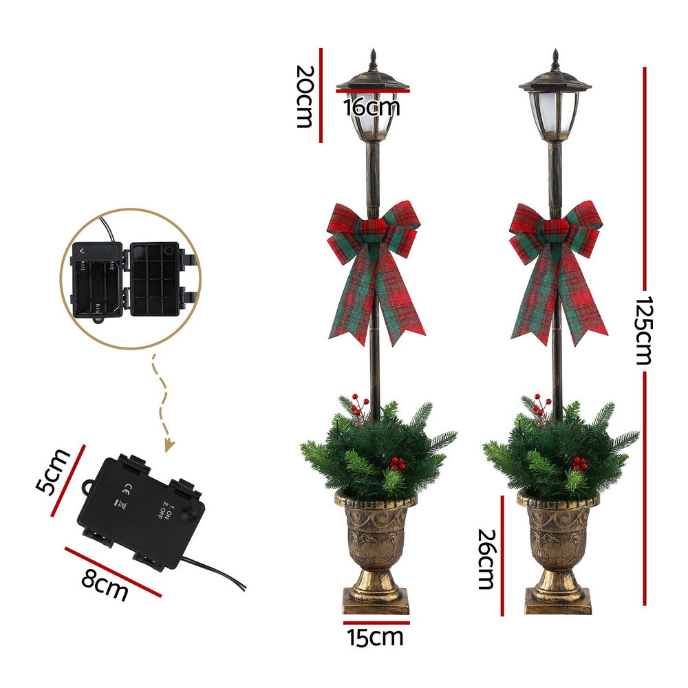 Jingle Jollys Christmas Lights 125cm Lamp Post 50 LED Fairy Light