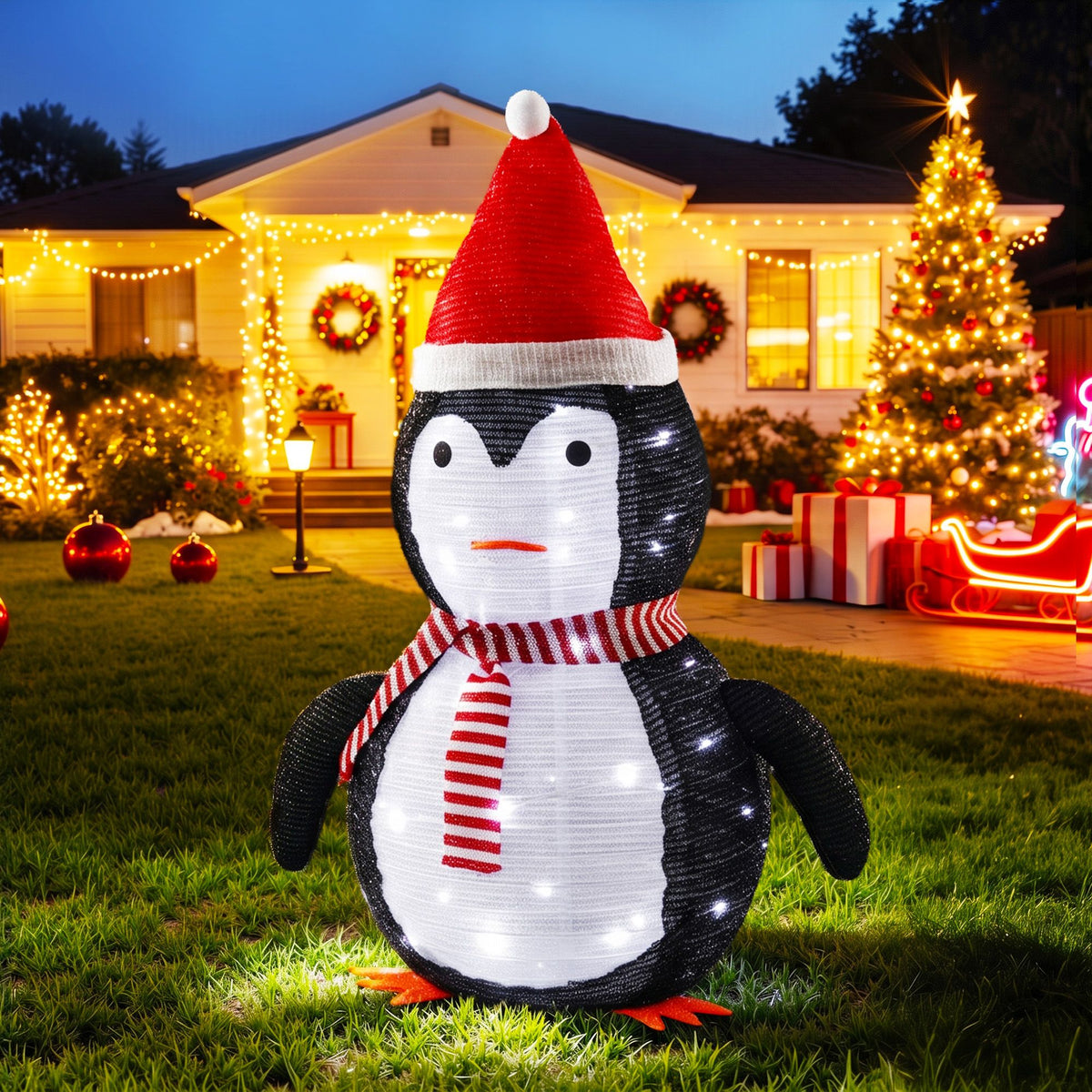 Jingle Jollys Christmas Penguin Light LED Christmas Decoration Pop Up