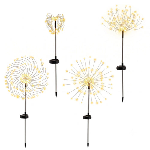 Jingle Jollys Solar Firework Garden Lights, Warm White, 4 Pack, photo 2 of 8