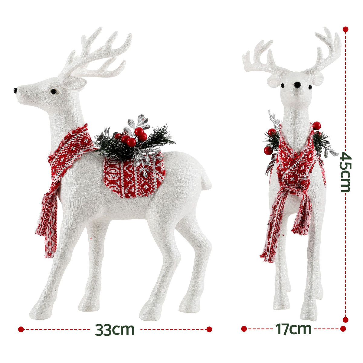 Jingle Jollys Christmas Reindeer 45cm Glitter Deer Ornaments Party
