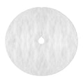 Jingle Jollys Christmas Tree Skirt 90cm Plush Xmas Fluffy Ornaments Decor White