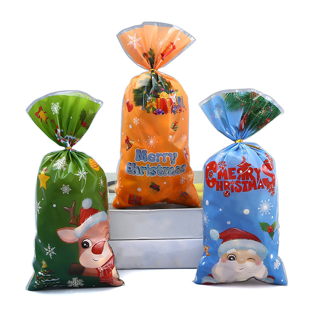 Christmas Gift Bags with Twist Ties, 50 Pack