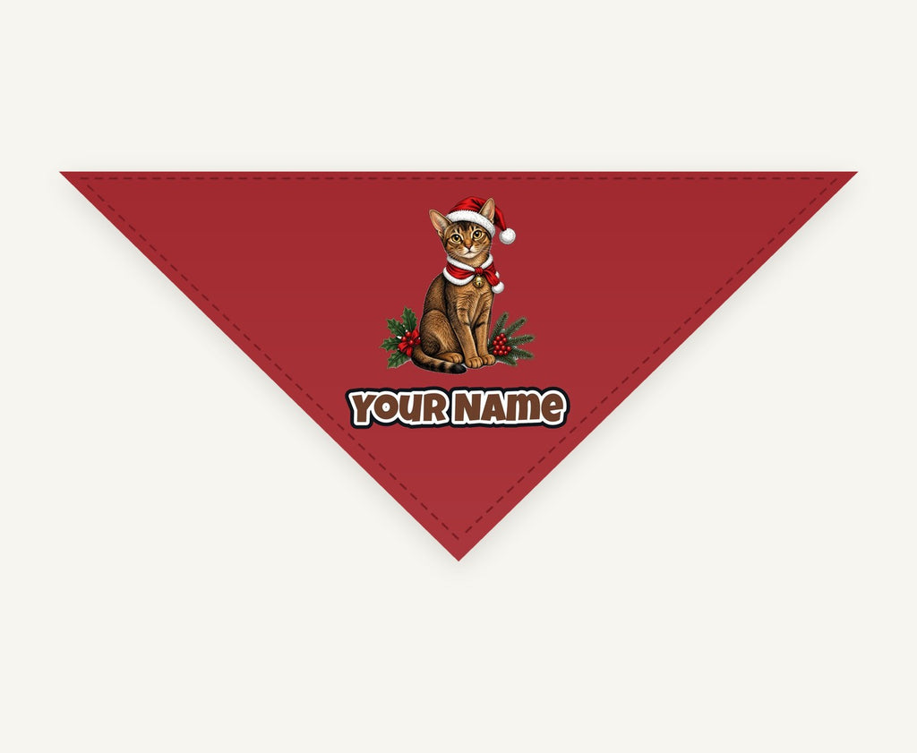 Abyssinian personalised Christmas pet bandana, tie-on style