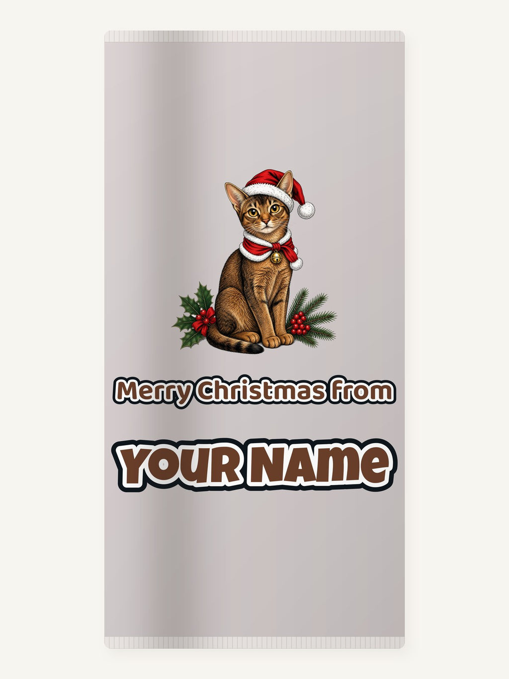 Abyssinian Christmas Personalised Beach Towel