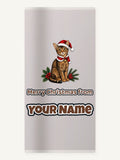 Abyssinian Christmas Personalised Beach Towel