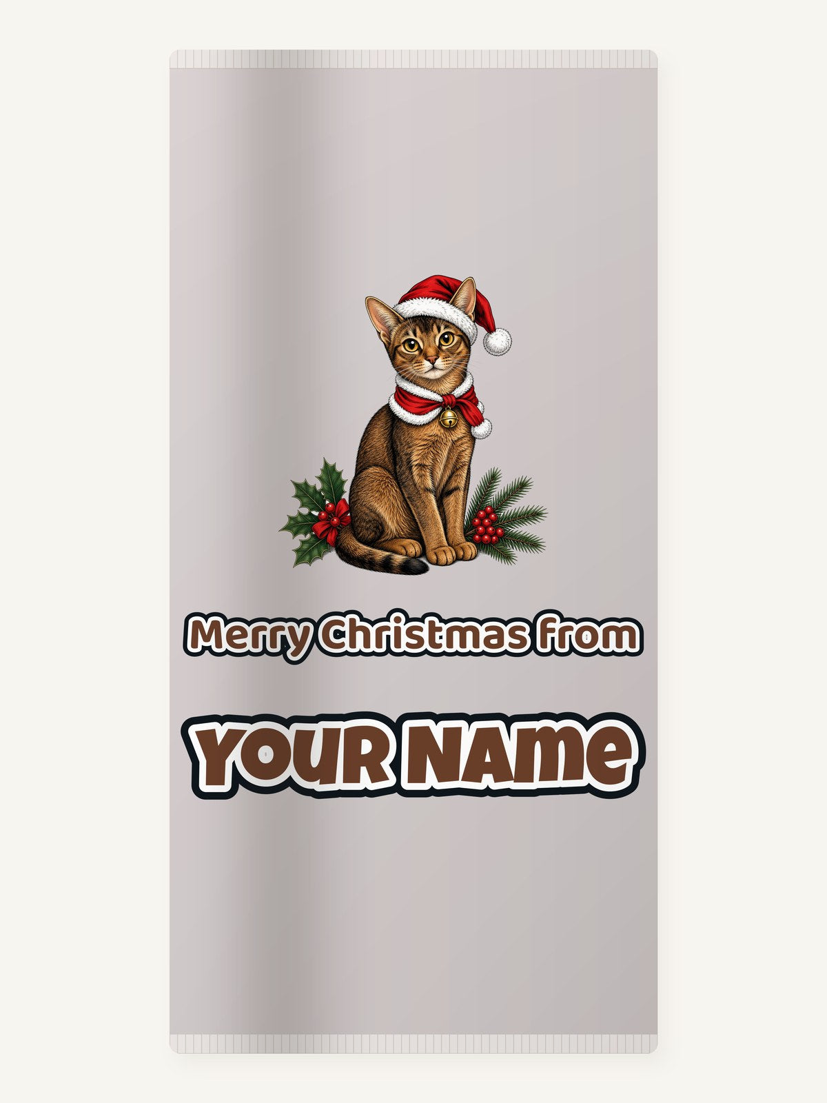 Abyssinian Christmas Personalised Beach Towel