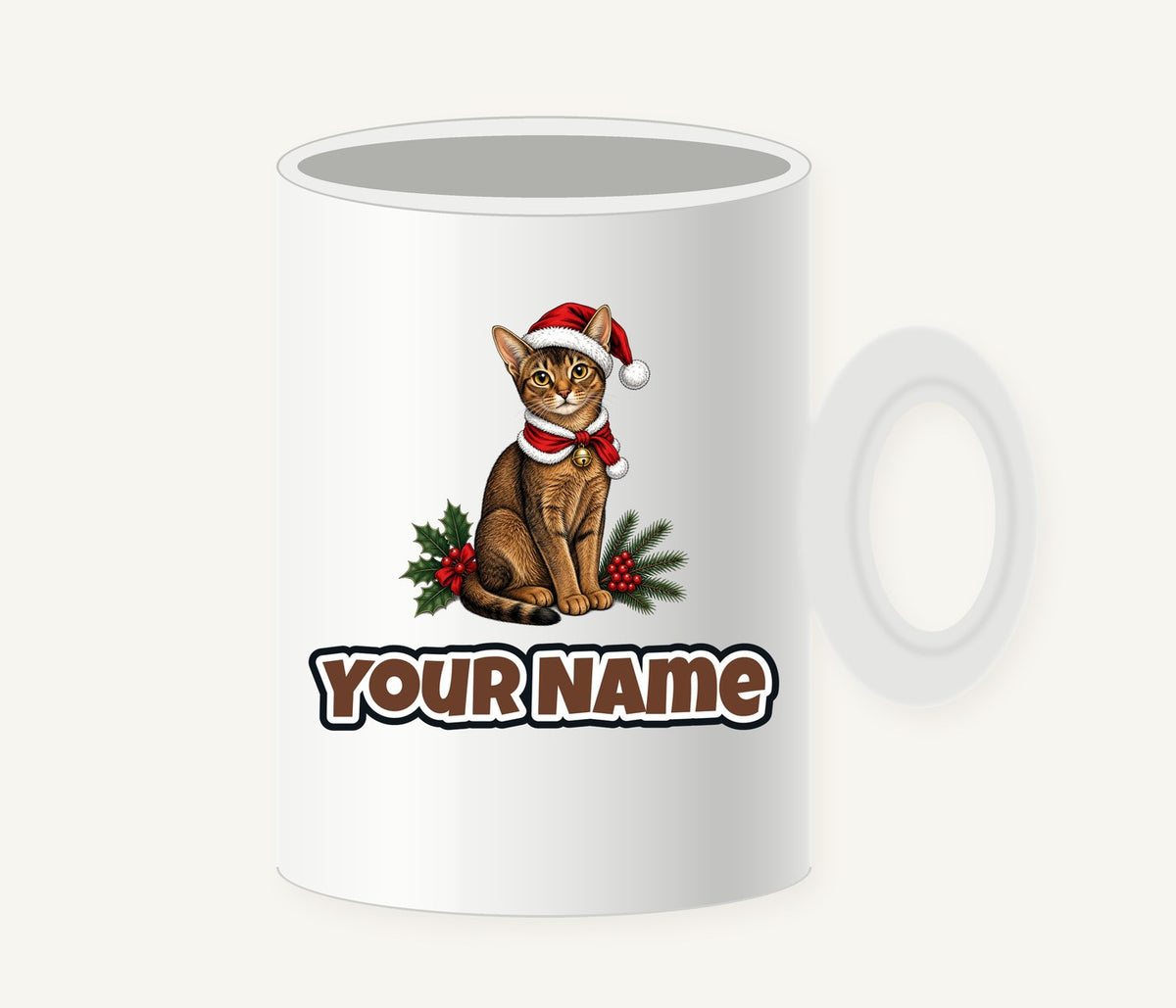 Abyssinian Christmas Personalised Christmas Mug
