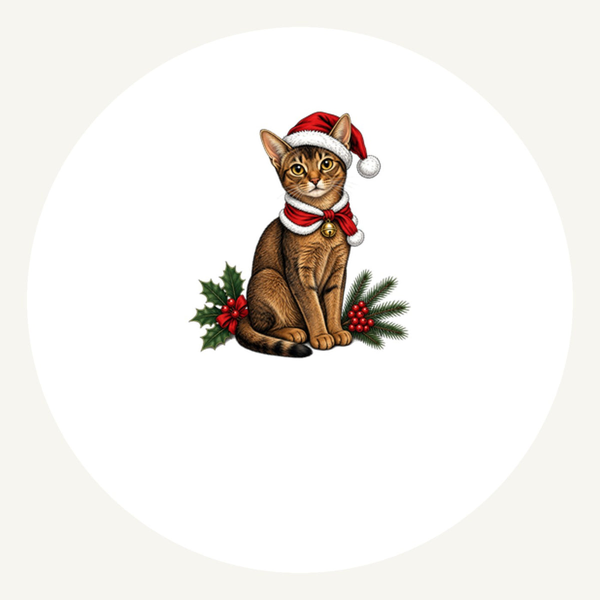 Abyssinian Personalised Pewter Christmas Ornament