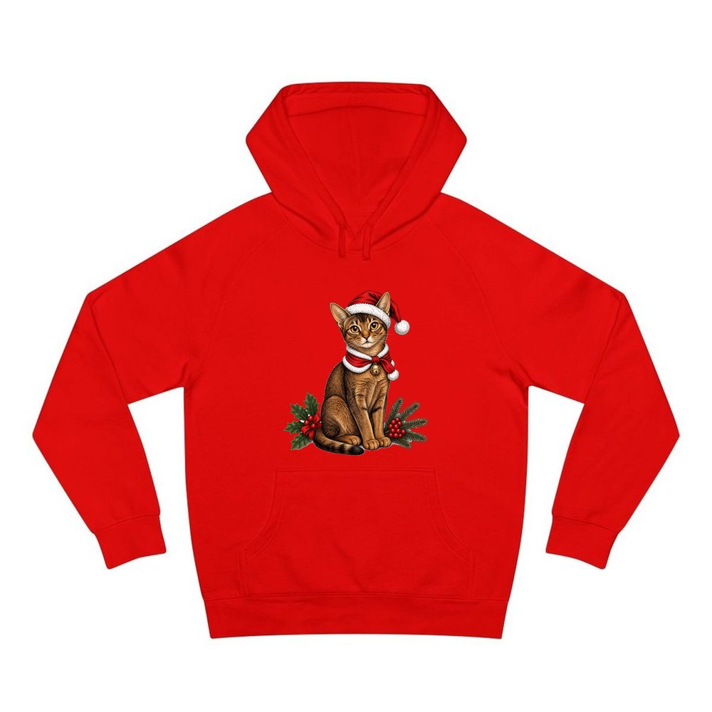 Abyssinian personalised Christmas hoodie in red