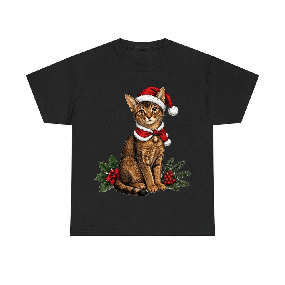 Abyssinian personalised Christmas T-shirt in black