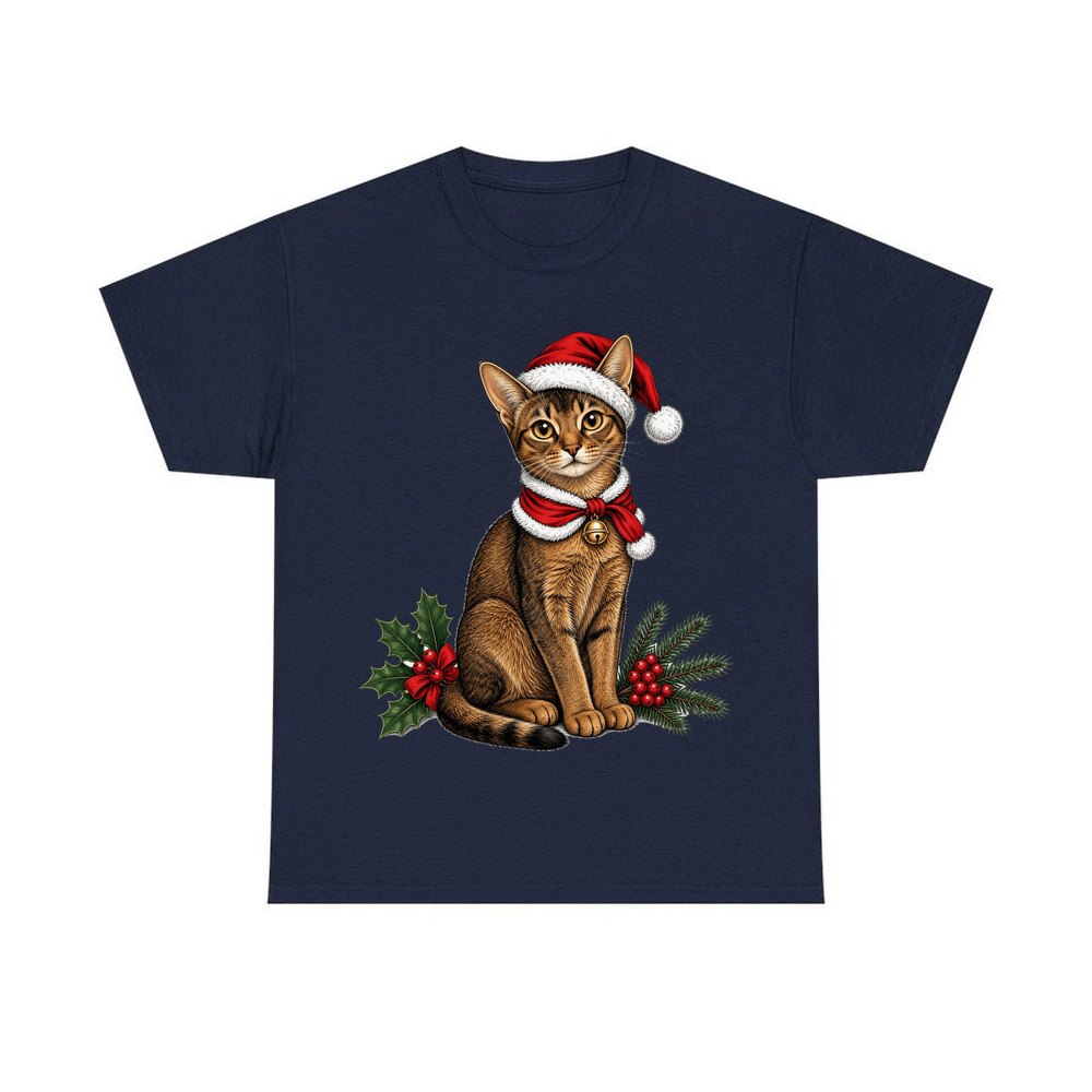 Abyssinian personalised Christmas T-shirt in navy