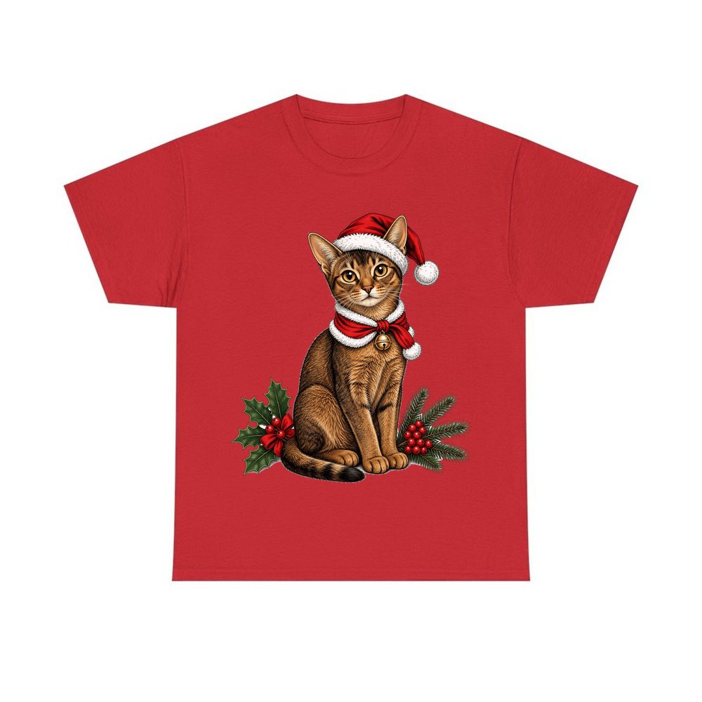 Abyssinian personalised Christmas T-shirt in red