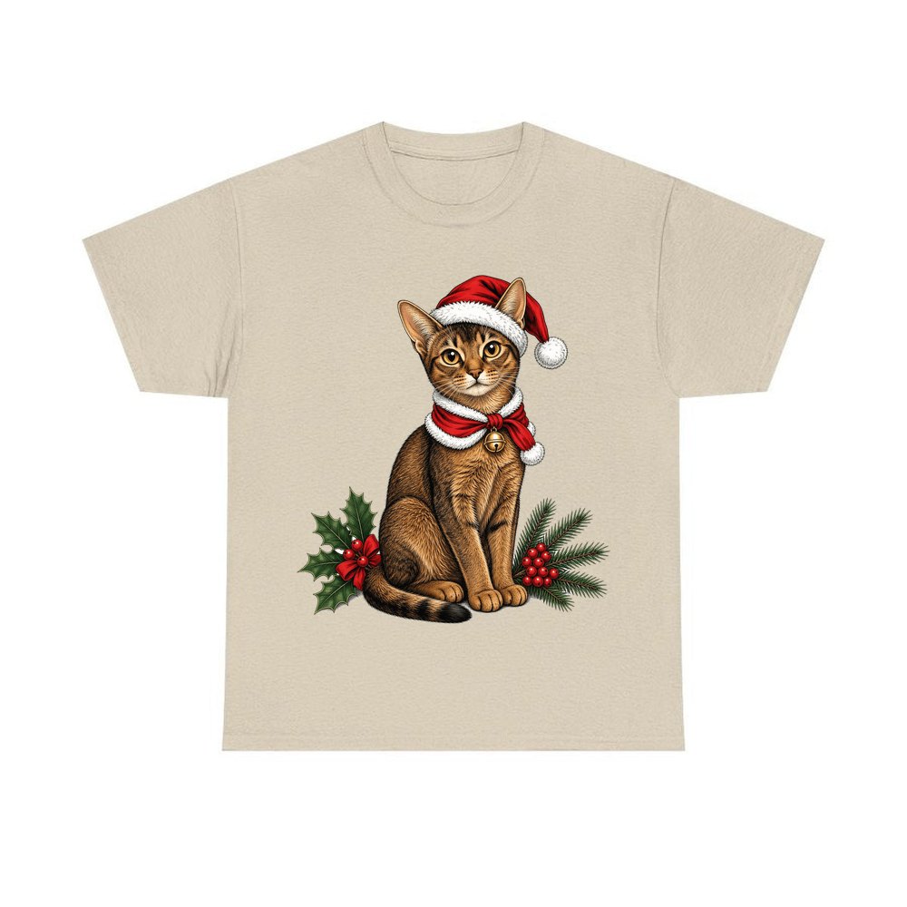 Abyssinian personalised Christmas T-shirt in sand