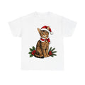 Abyssinian Christmas design on a white tee
