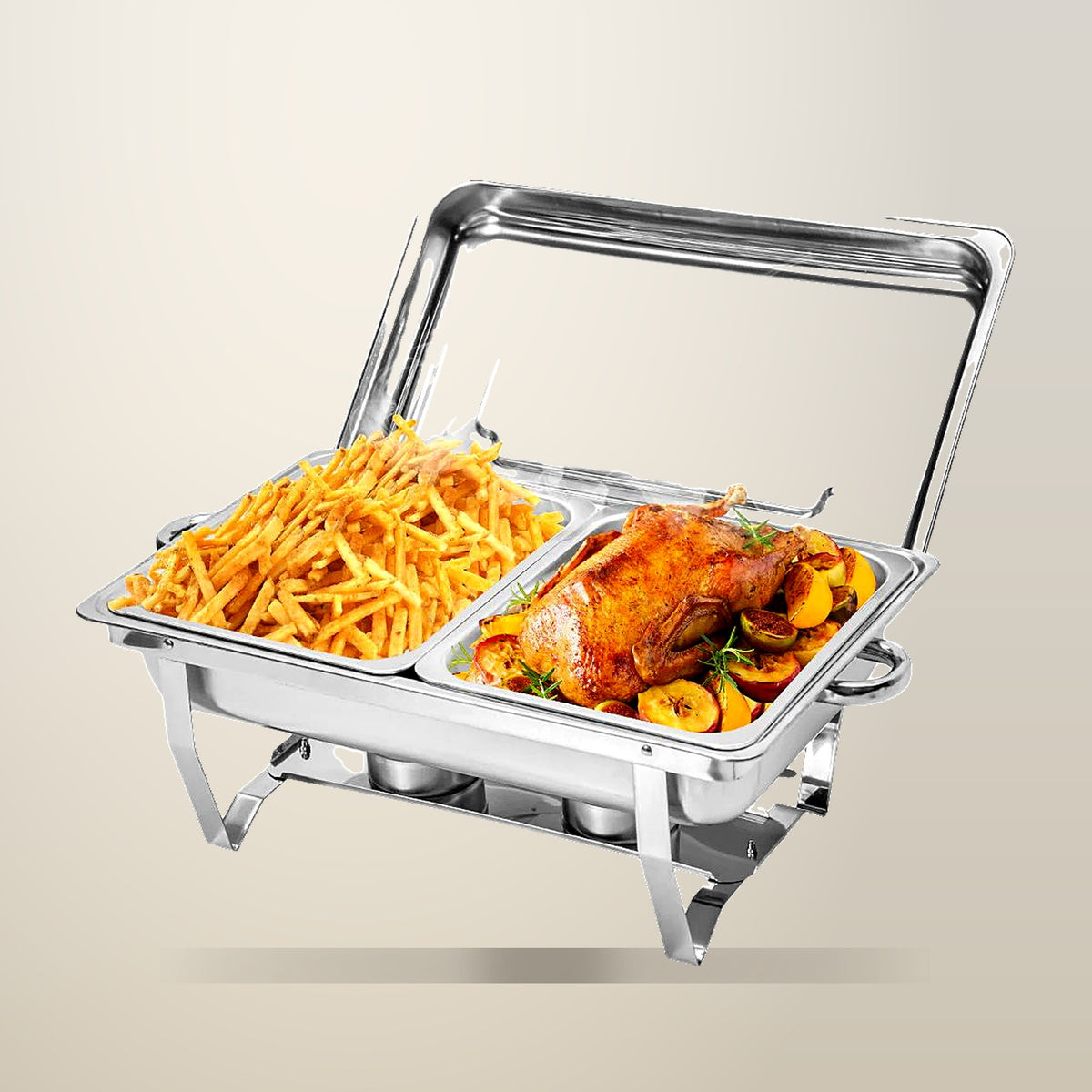 Alston Chafing Dish Set, 2 x 4.5 L Pans, on a plain cream background
