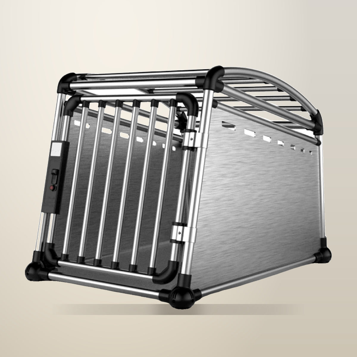All For Paws Aluminium Dog Travel Crate, Medium, on a plain cream background