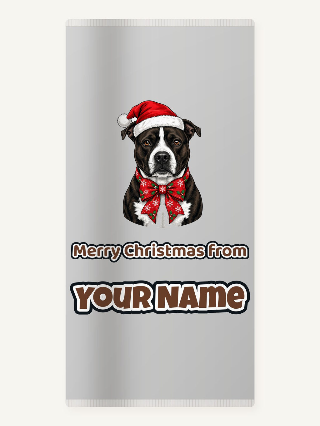 American Staffy Christmas Personalised Beach Towel