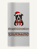 American Staffy Christmas Personalised Beach Towel