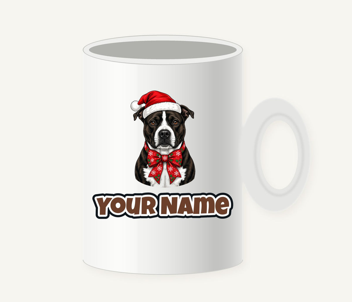 American Staffy Christmas Personalised Christmas Mug