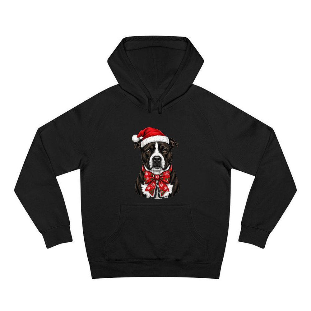 American Staffy personalised Christmas hoodie in black