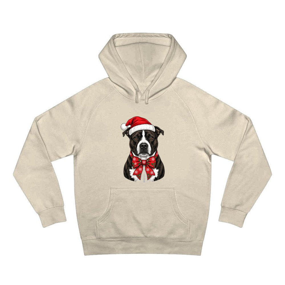 American Staffy personalised Christmas hoodie in sand