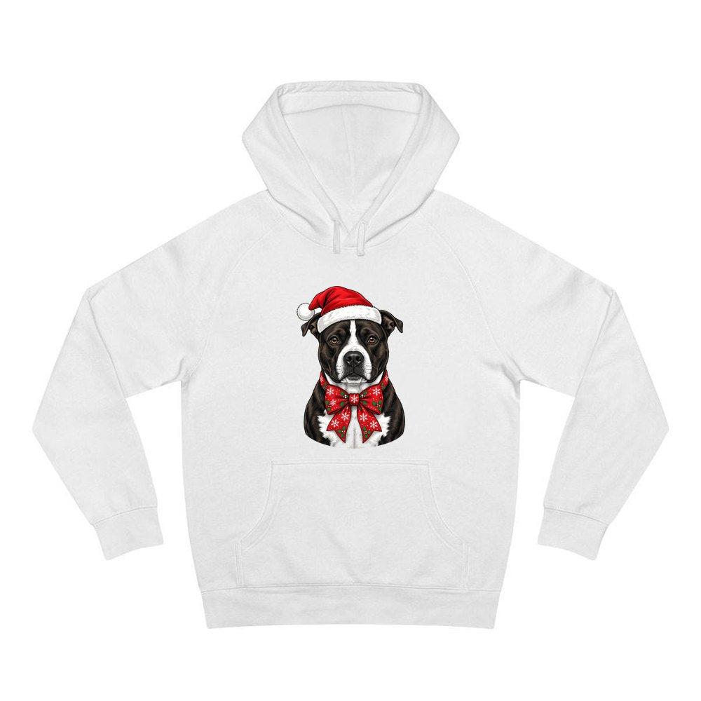 American Staffy personalised Christmas hoodie in white