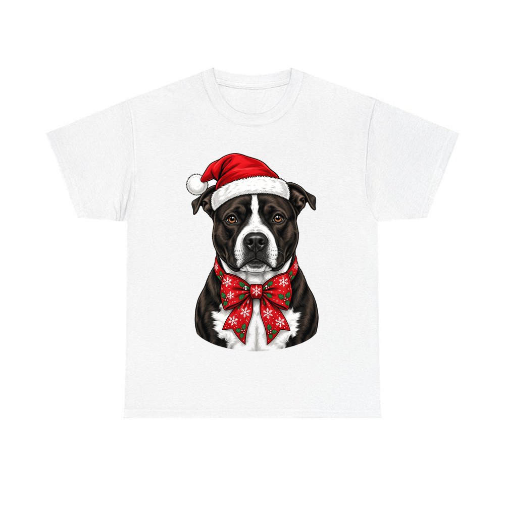 American Staffy personalised Christmas T-shirt in white