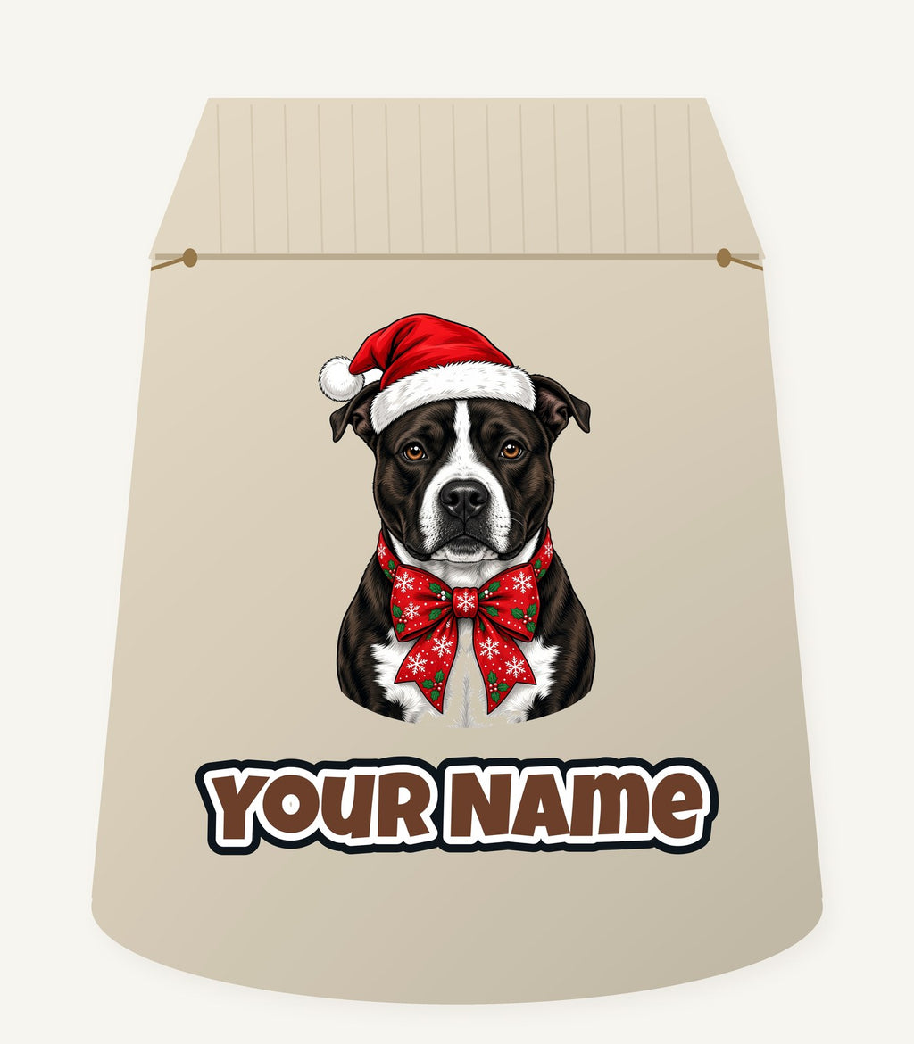 American Staffy Christmas Personalised Santa Sack