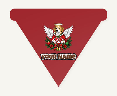 Angel Dog With Paw Heart Personalised Christmas Pet Bandana, Cat or Dog