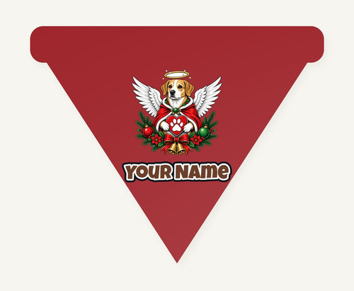 Angel Dog With Paw Heart Personalised Christmas Dog Bandana