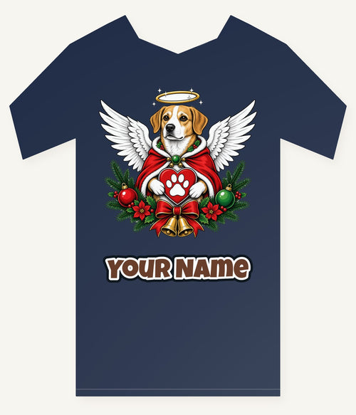 Angel Dog With Paw Heart Personalised Kids Tee and Baby Bodysuit