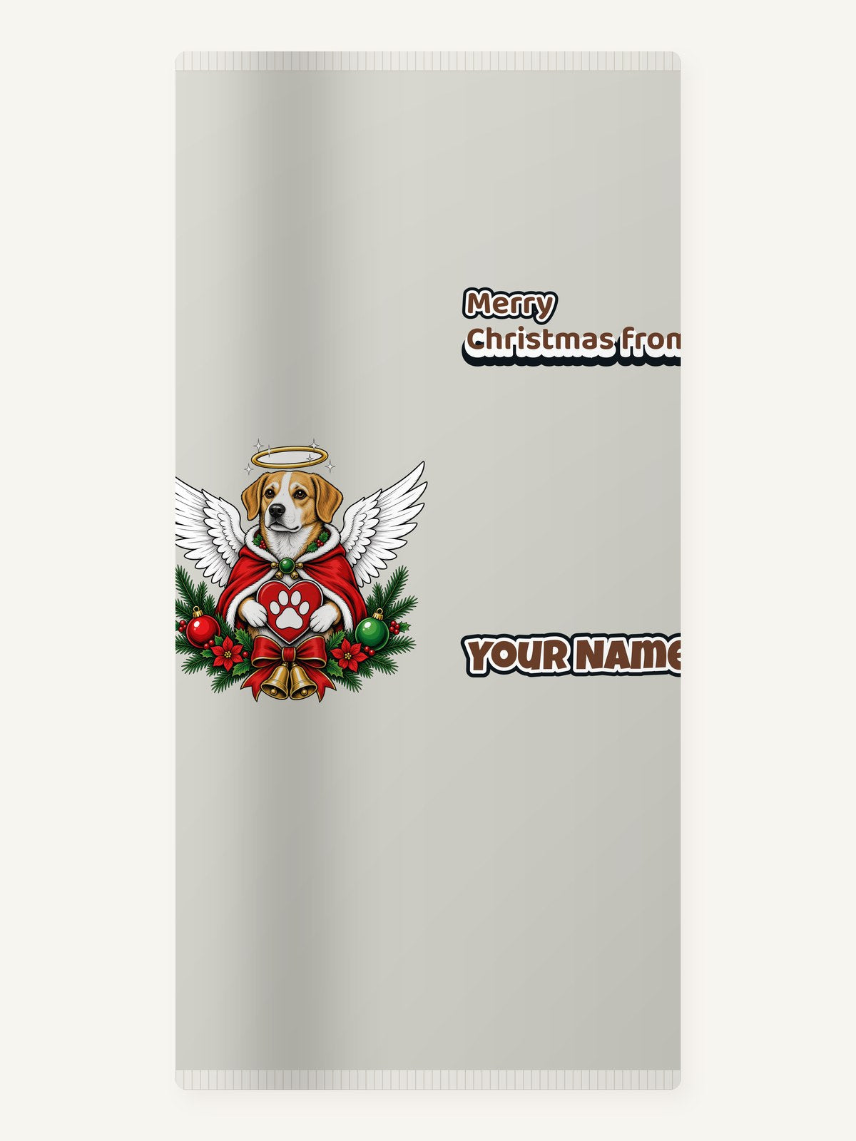 Angel Dog With Paw Heart Personalised Beach Towel