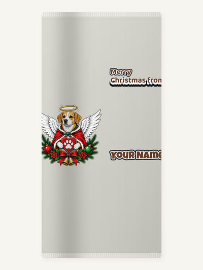 Angel Dog With Paw Heart Personalised Beach Towel
