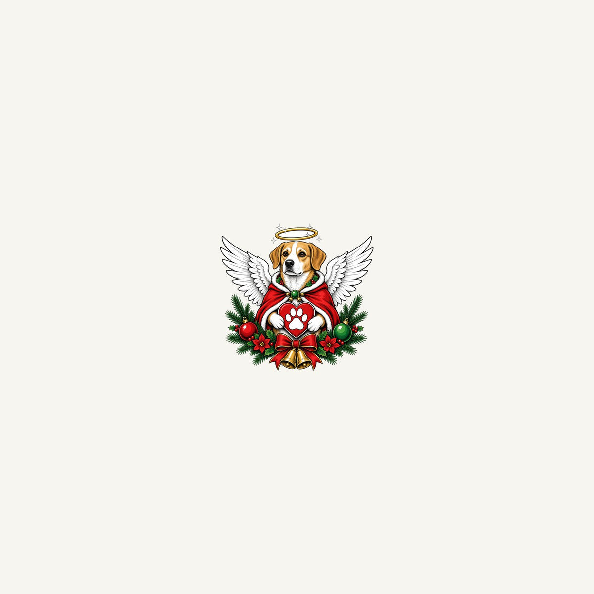 Angel Dog With Paw Heart Personalised Beach Towel