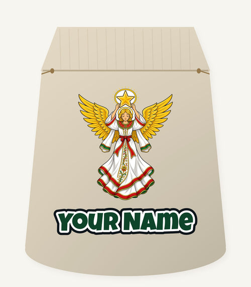 Angel Holding Golden Star Personalised Santa Sack