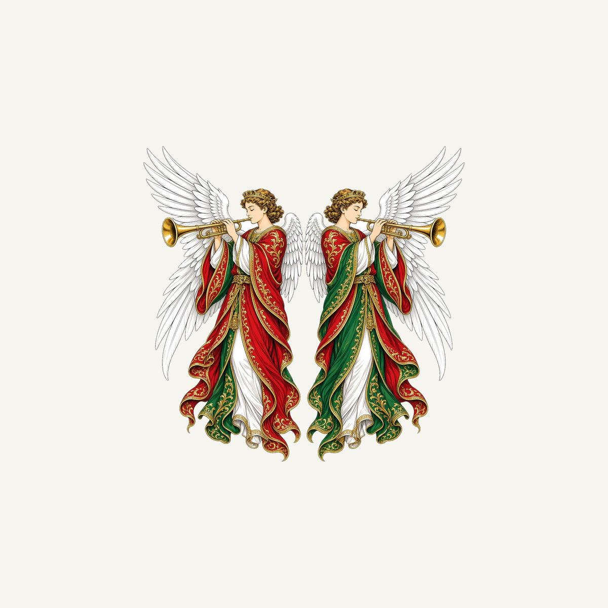 Angels With Golden Trumpets Personalised Christmas Mug