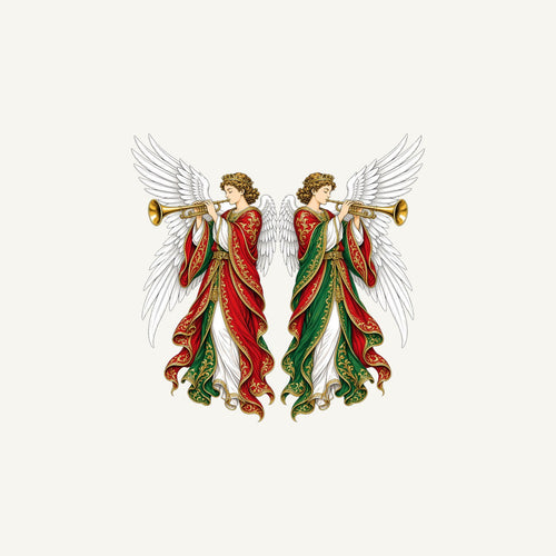 Angels With Golden Trumpets Personalised Christmas Mug