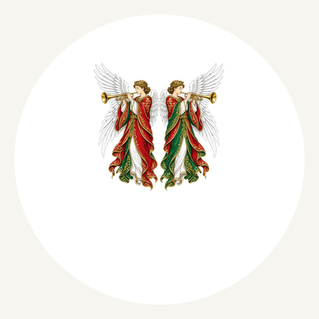 Angels With Golden Trumpets Personalised Pewter Christmas Ornament