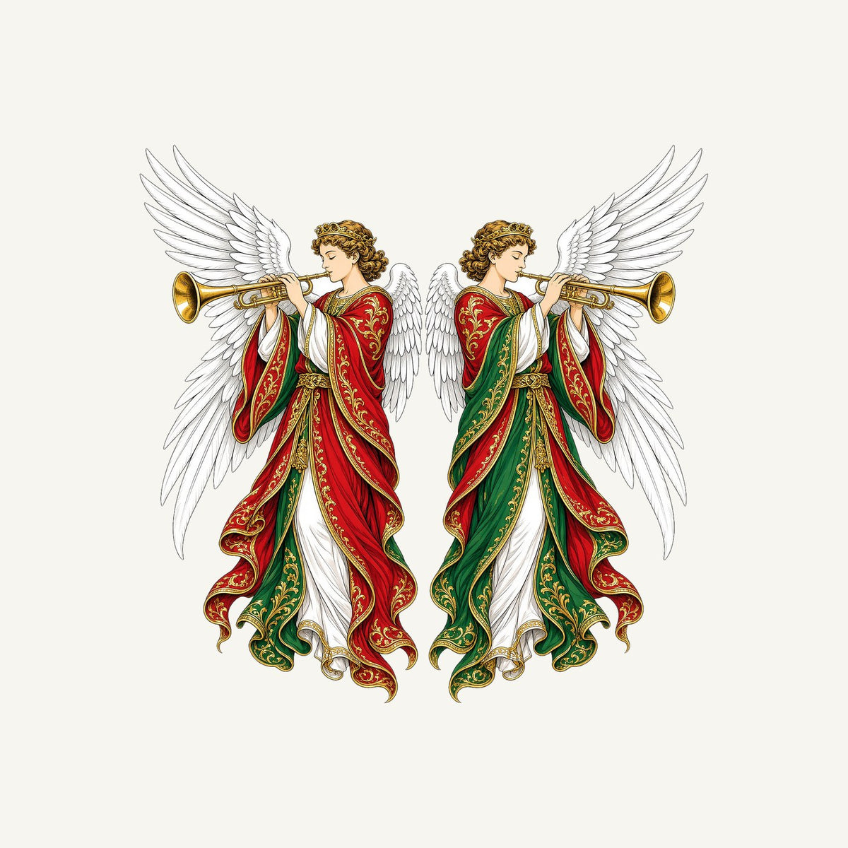 Angels With Golden Trumpets Personalised Santa Sack