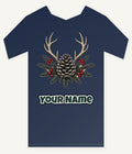 Antler and Pinecone Spray Personalised Kids Tee and Baby Bodysuit