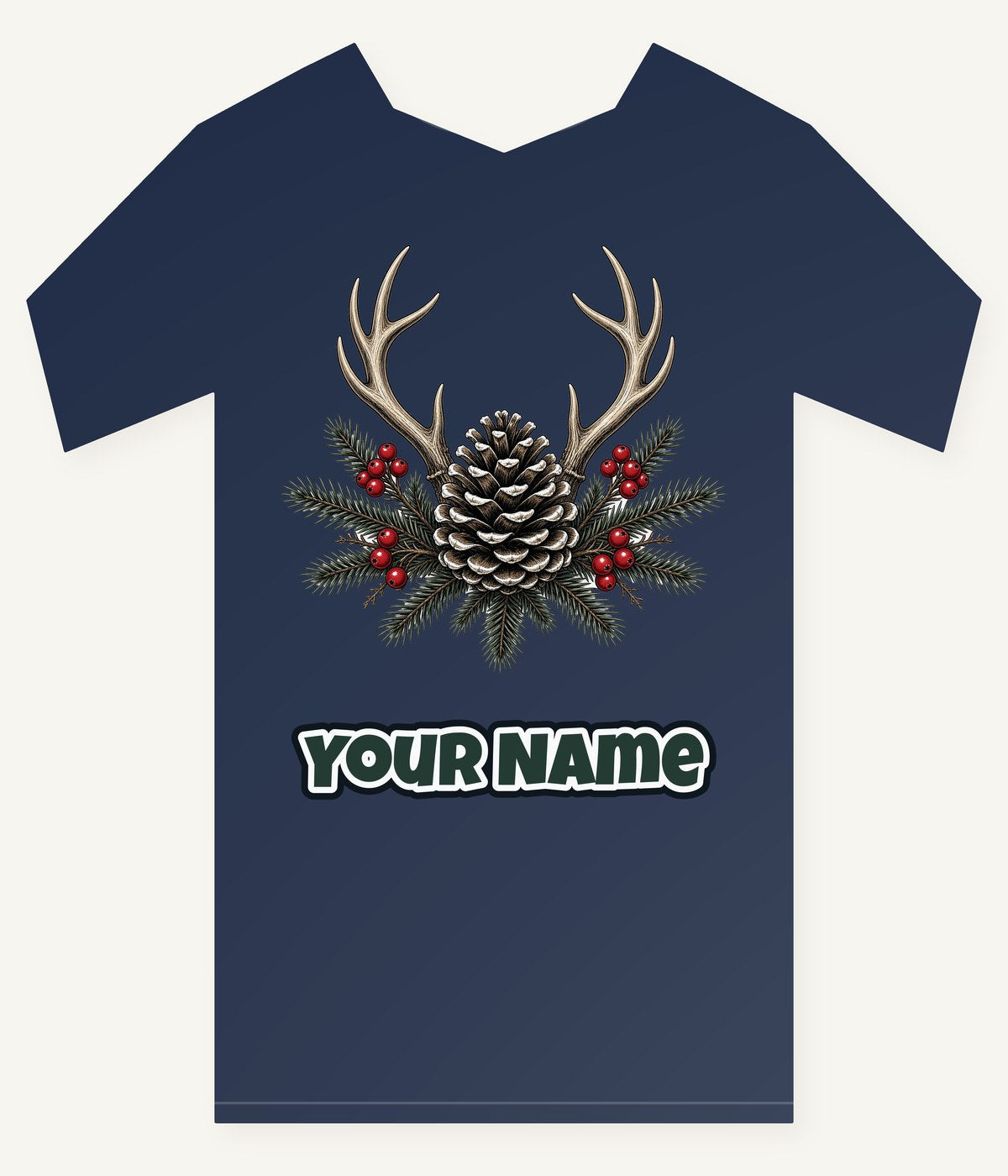 Antler and Pinecone Spray Personalised Kids Tee and Baby Bodysuit
