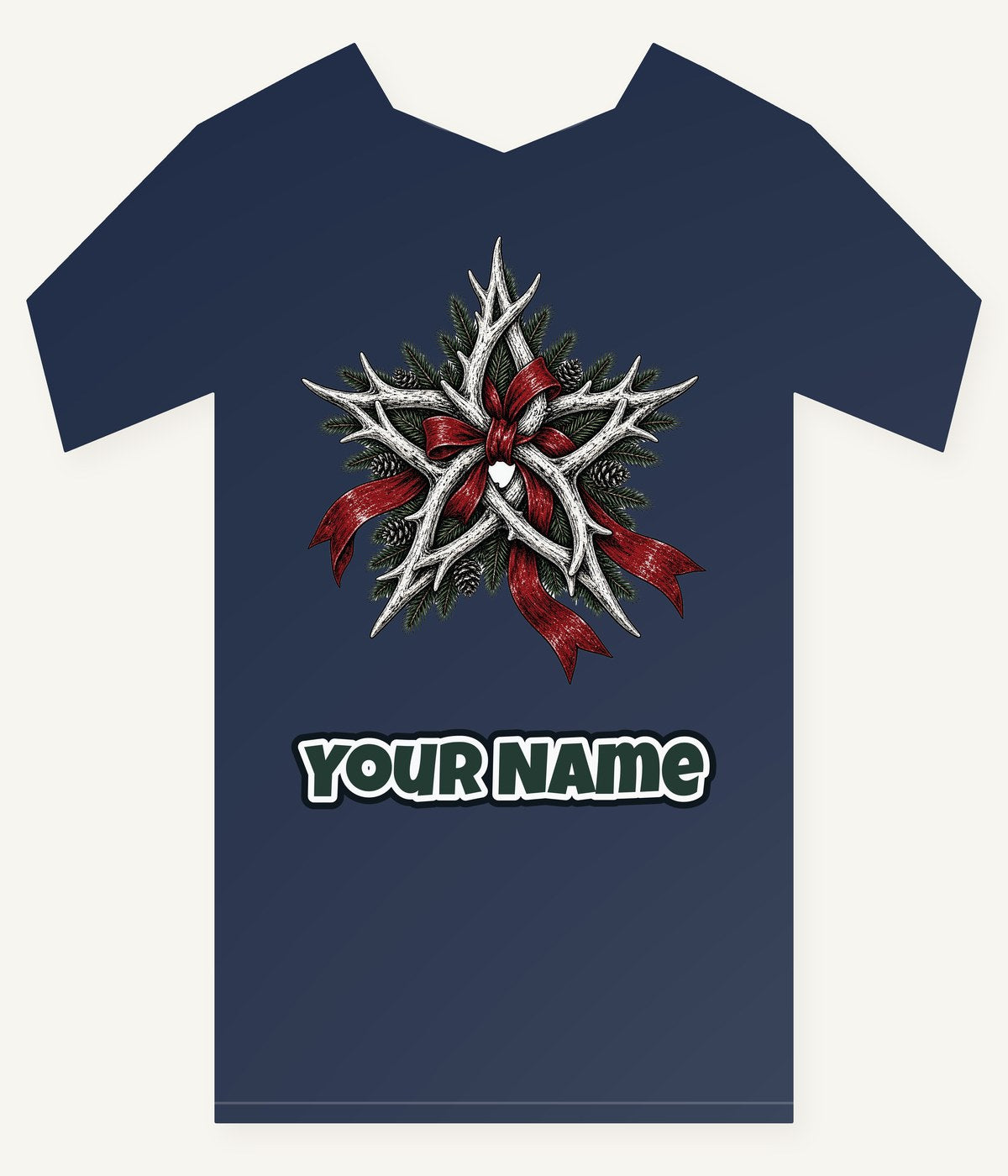 Antler Star With Ribbon Personalised Kids Tee and Baby Bodysuit