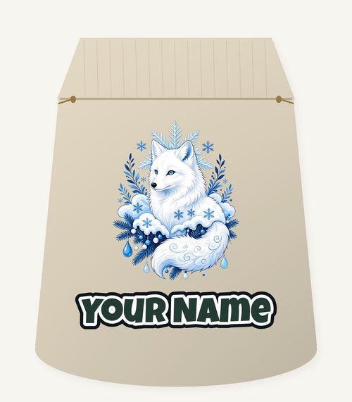 Arctic Fox in Snowflakes Personalised Santa Sack