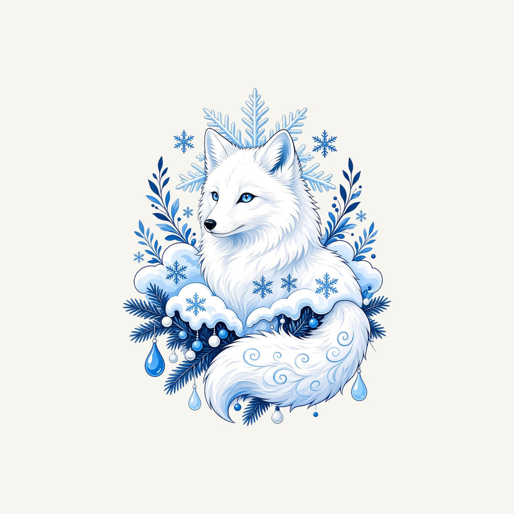 Arctic Fox in Snowflakes Personalised Santa Sack