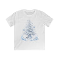 Arctic Snow Tree With Polar Bears Kids Christmas Tee design on a white kids tee