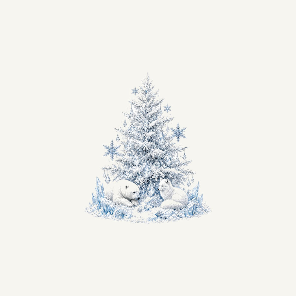 Arctic Snow Tree with Polar Bears Personalised Christmas Mug