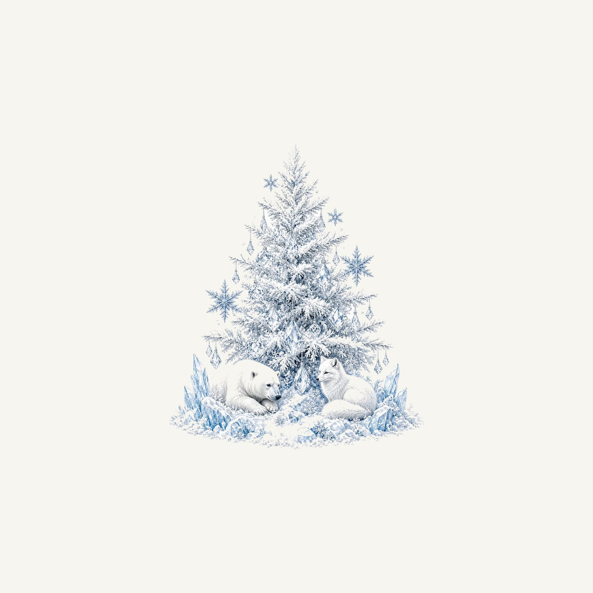 Arctic Snow Tree with Polar Bears Personalised Christmas Mug