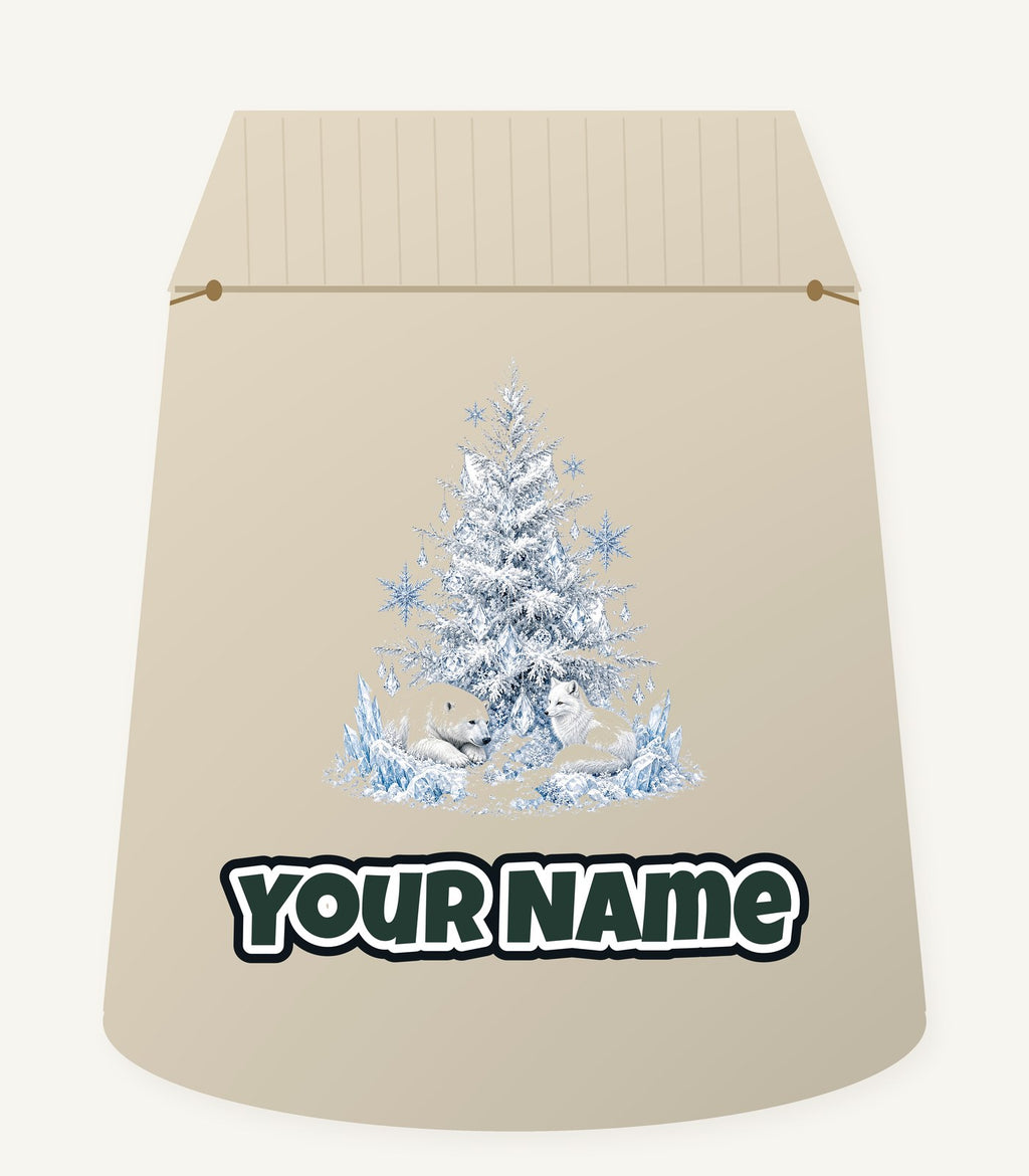 Arctic Snow Tree with Polar Bears Personalised Santa Sack